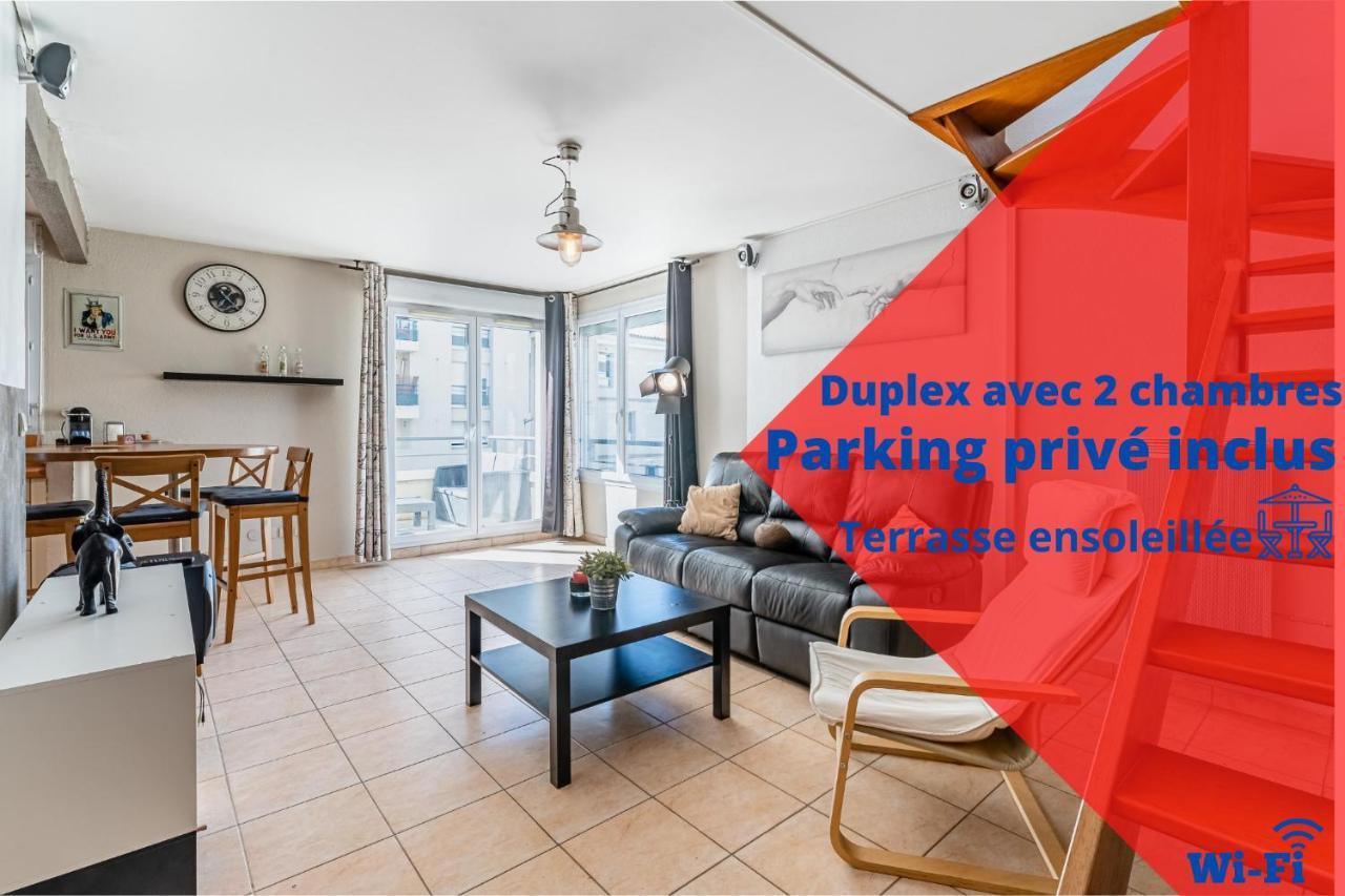 La Joliette; Duplex 2 Chambres, Parking Inclus+ Terrasse+ Ascenseur マルセイユ エクステリア 写真